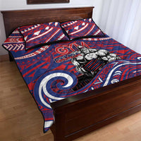 Samoa Gym Quilt Bed Set Muscle Samoan Tribal Waves - Polynesian Pride