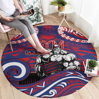 Samoa Gym Round Carpet Muscle Samoan Tribal Waves DT05 - Polynesian Pride