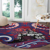 Samoa Gym Round Carpet Muscle Samoan Tribal Waves DT05 - Polynesian Pride