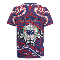 Personalised Samoa Gym Rugby Jersey Muscle Samoan Tribal Waves DT05 - Polynesian Pride