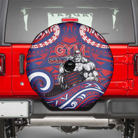 Samoa Gym Spare Tire Cover Muscle Samoan Tribal Waves DT05 - Polynesian Pride