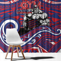 Samoa Gym Window Curtain Muscle Samoan Tribal Waves DT05 - Polynesian Pride