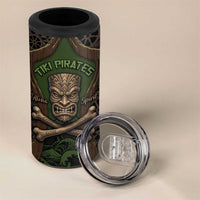 Personalised Hawaii Tiki Pirates 4 in 1 Can Cooler Tumbler Kakau Pattern Polynesian Style