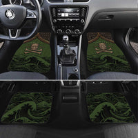 Personalised Hawaii Tiki Pirates Car Mats Kakau Pattern Polynesian Style DT05 Set 4pcs Green - Polynesian Pride