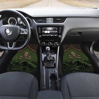 Personalised Hawaii Tiki Pirates Car Mats Kakau Pattern Polynesian Style DT05 Set 2pcs - Front Green - Polynesian Pride