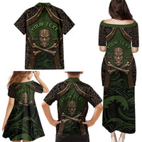 Personalised Hawaii Tiki Pirates Family Matching Puletasi and Hawaiian Shirt Kakau Pattern Polynesian Style DT05 - Polynesian Pride