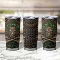 Personalised Hawaii Tiki Pirates Tumbler Cup Kakau Pattern Polynesian Style
