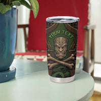 Personalised Hawaii Tiki Pirates Tumbler Cup Kakau Pattern Polynesian Style