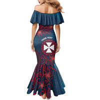 Personalised Wallis And Futuna Family Matching Mermaid Dress and Hawaiian Shirt Hibiscus Polynesian Tribal Pattern