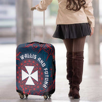 Wallis And Futuna Luggage Cover Hibiscus Polynesian Tribal Pattern