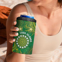 Personalised Cook Islands 4 in 1 Can Cooler Tumbler Hibiscus Polynesian Tribal Pattern