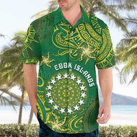Personalised Cook Islands Hawaiian Shirt Hibiscus Polynesian Tribal Pattern