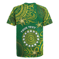 Personalised Cook Islands Rugby Jersey Hibiscus Polynesian Tribal Pattern