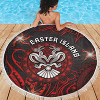 Easter Island Beach Blanket Hibiscus Polynesian Tribal Pattern