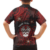 Personalised Easter Island Family Matching Short Sleeve Bodycon Dress and Hawaiian Shirt Hibiscus Polynesian Tribal Pattern DT05 - Polynesian Pride