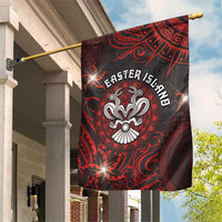 Easter Island Garden Flag Hibiscus Polynesian Tribal Pattern DT05 House Flag Black - Polynesian Pride