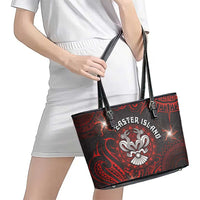 Easter Island Leather Tote Bag Hibiscus Polynesian Tribal Pattern DT05 - Polynesian Pride
