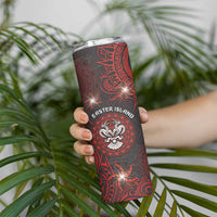 Personalised Easter Island Skinny Tumbler Hibiscus Polynesian Tribal Pattern DT05 - Polynesian Pride