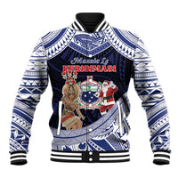 Samoa Christmas Baseball Jacket Samoan Siva Dance With Santa - Polynesian Pride