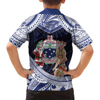 Samoa Christmas Family Matching Off Shoulder Maxi Dress and Hawaiian Shirt Samoan Siva Dance With Santa DT05 - Polynesian Pride