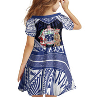 Samoa Christmas Family Matching Off Shoulder Short Dress and Hawaiian Shirt Samoan Siva Dance With Santa - Polynesian Pride
