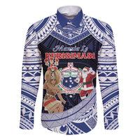Samoa Christmas Family Matching Short Sleeve Bodycon Dress and Hawaiian Shirt Samoan Siva Dance With Santa - Polynesian Pride