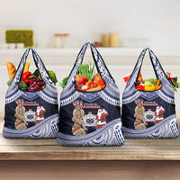 Samoa Christmas Grocery Bag Samoan Siva Dance With Santa - Polynesian Pride