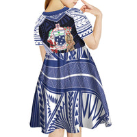 Samoa Christmas Kid Short Sleeve Dress Samoan Siva Dance With Santa - Polynesian Pride