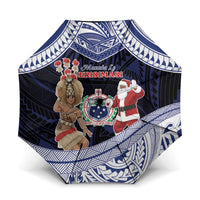 Samoa Christmas Umbrella Samoan Siva Dance With Santa - Polynesian Pride