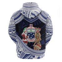 Samoa Christmas Zip Hoodie Samoan Siva Dance With Santa DT05 - Polynesian Pride