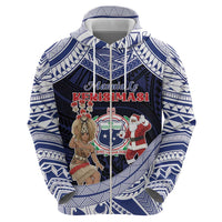 Samoa Christmas Zip Hoodie Samoan Siva Dance With Santa DT05 - Polynesian Pride