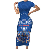 Toa Samoa Family Matching Short Sleeve Bodycon Dress and Hawaiian Shirt Samoan Warrior Spirit Rugby - Polynesian Pride