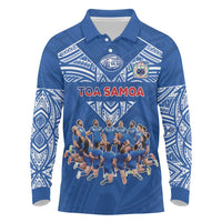 Toa Samoa Long Sleeve Polo Shirt Samoan Warrior Spirit Rugby - Polynesian Pride