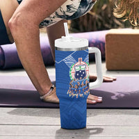 Toa Samoa Tumbler With Handle Samoan Warrior Spirit Rugby - Polynesian Pride