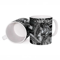 Personalised Maori Romantic Valentine Ceramic Mug The Hongi Kiss Black Galaxy