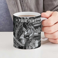 Personalised Maori Romantic Valentine Ceramic Mug The Hongi Kiss Black Galaxy