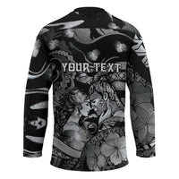 Personalised Maori Romantic Valentine Hockey Jersey The Hongi Kiss Black Galaxy DT05 - Polynesian Pride