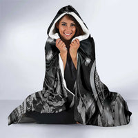 Maori Romantic Valentine Hooded Blanket The Hongi Kiss Black Galaxy