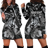 Personalised Maori Romantic Valentine Hoodie Dress The Hongi Kiss Black Galaxy DT05 - Polynesian Pride