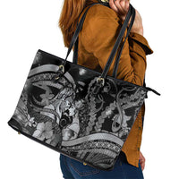 Maori Romantic Valentine Leather Tote Bag The Hongi Kiss Black Galaxy