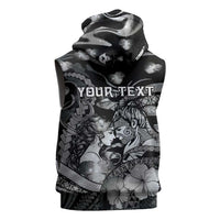 Personalised Maori Romantic Valentine Sleeveless Hoodie The Hongi Kiss Black Galaxy DT05 - Polynesian Pride
