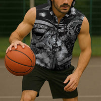 Personalised Maori Romantic Valentine Sleeveless Zip Hoodie The Hongi Kiss Black Galaxy DT05 - Polynesian Pride