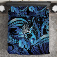 Maori Romantic Valentine Bedding Set The Hongi Kiss Blue Galaxy
