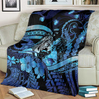 Maori Romantic Valentine Blanket The Hongi Kiss Blue Galaxy