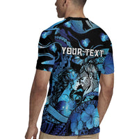 Personalised Maori Romantic Valentine Rugby Jersey The Hongi Kiss Blue Galaxy