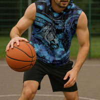 Personalised Maori Romantic Valentine Sleeveless Hoodie The Hongi Kiss Blue Galaxy DT05 - Polynesian Pride