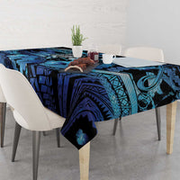 Maori Romantic Valentine Tablecloth The Hongi Kiss Blue Galaxy
