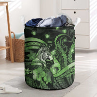 Maori Romantic Valentine Laundry Basket The Hongi Kiss Green Galaxy