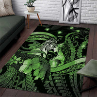 Maori Romantic Valentine Area Rug The Hongi Kiss Green Galaxy