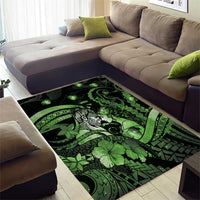 Maori Romantic Valentine Area Rug The Hongi Kiss Green Galaxy